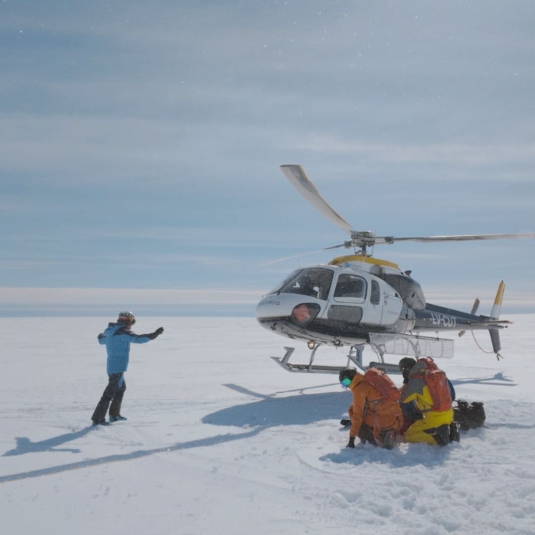 skiing in Antarctica - Heli-skiing from an Antarctic mega-yacht