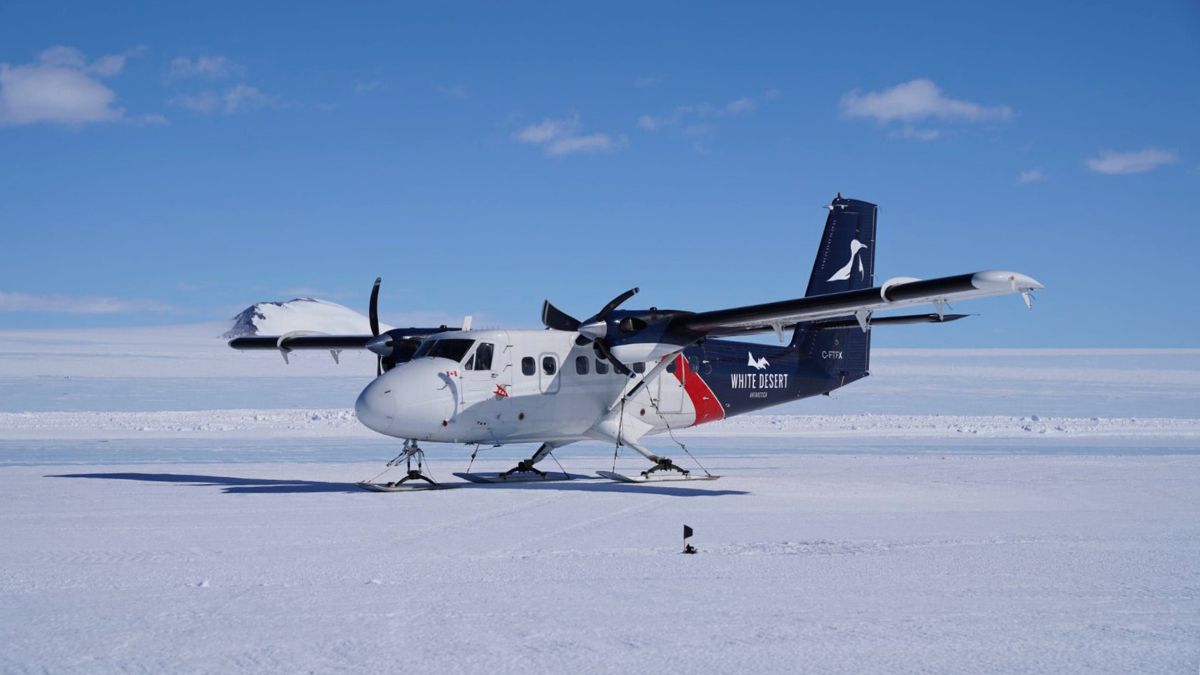 small plane on snow