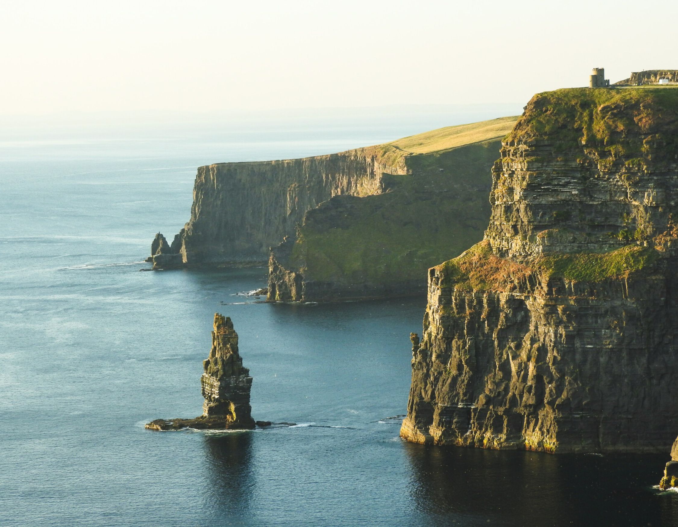 Ireland's dramatic coastline on a clear day