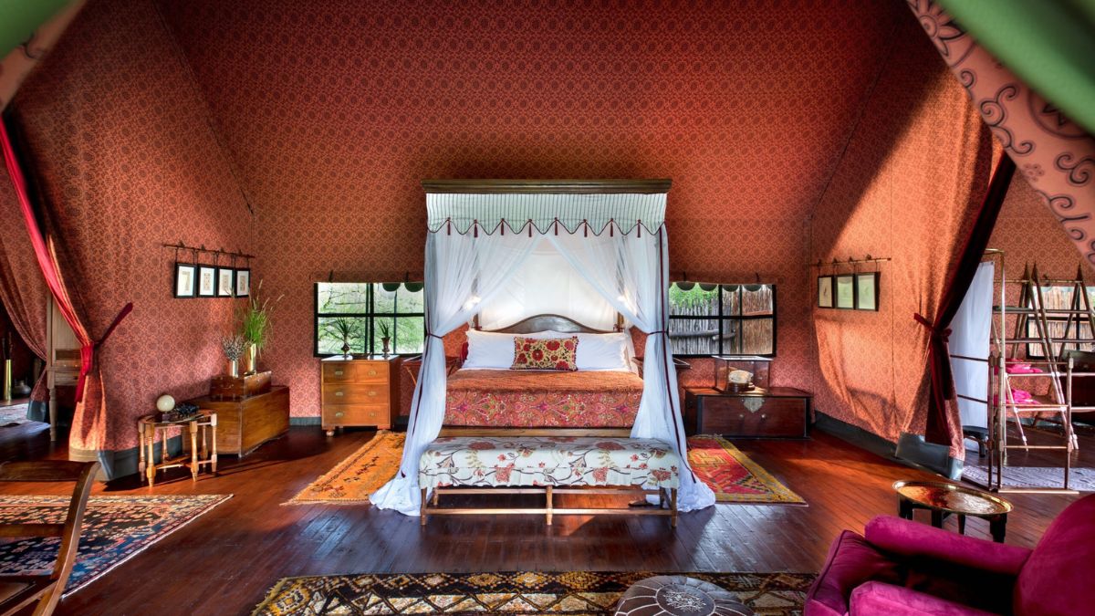 A double room in Jack's Camp, a luxury tented camp in Botswana in Botswana