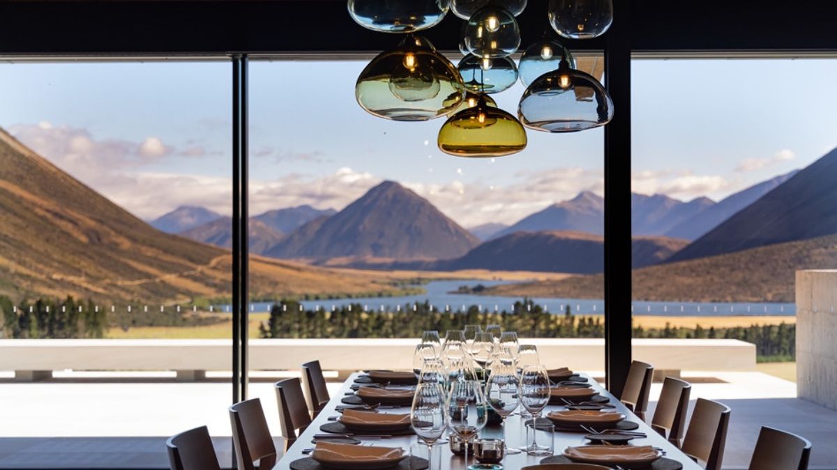 dining table overlooking the mountains
