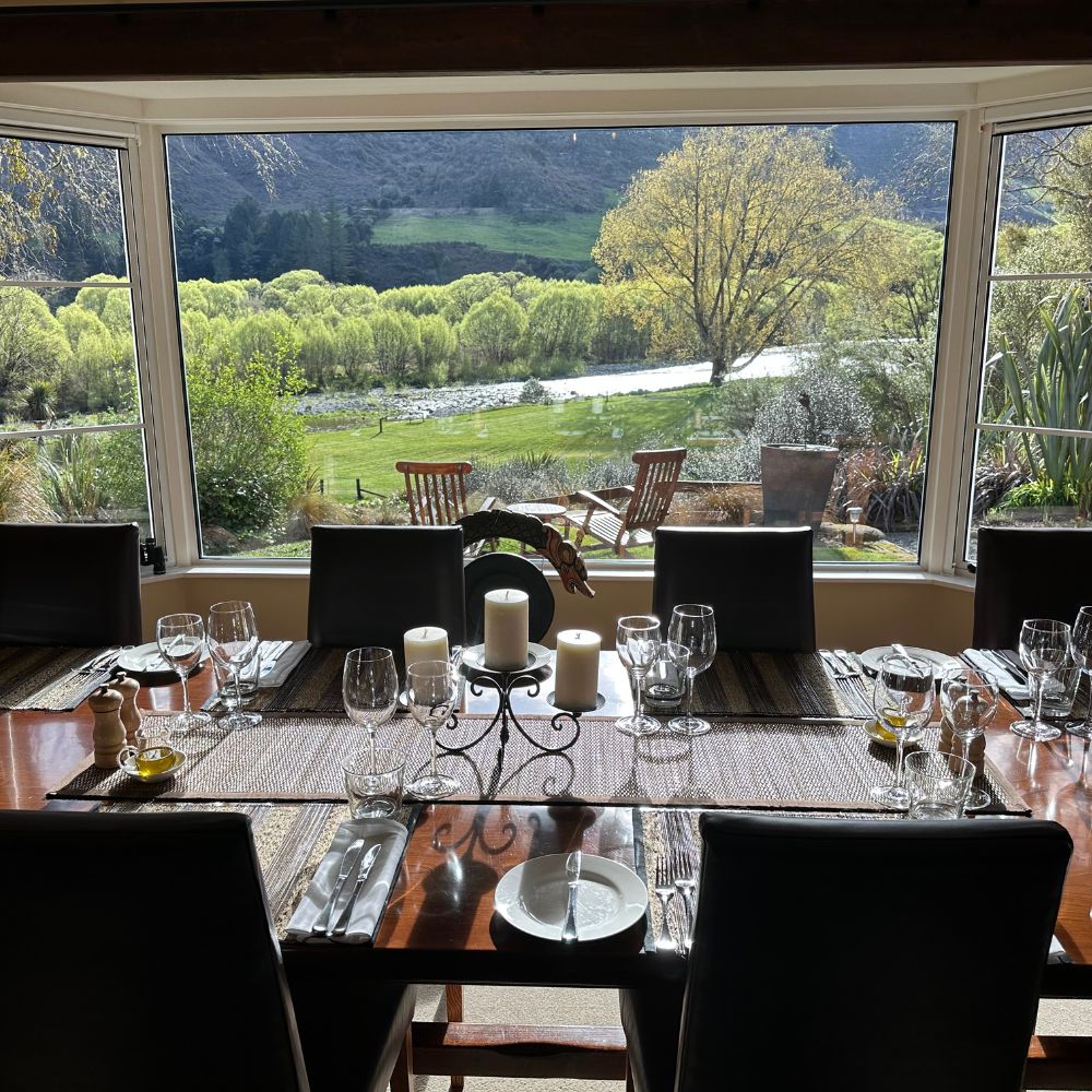 Dining table overlooking window