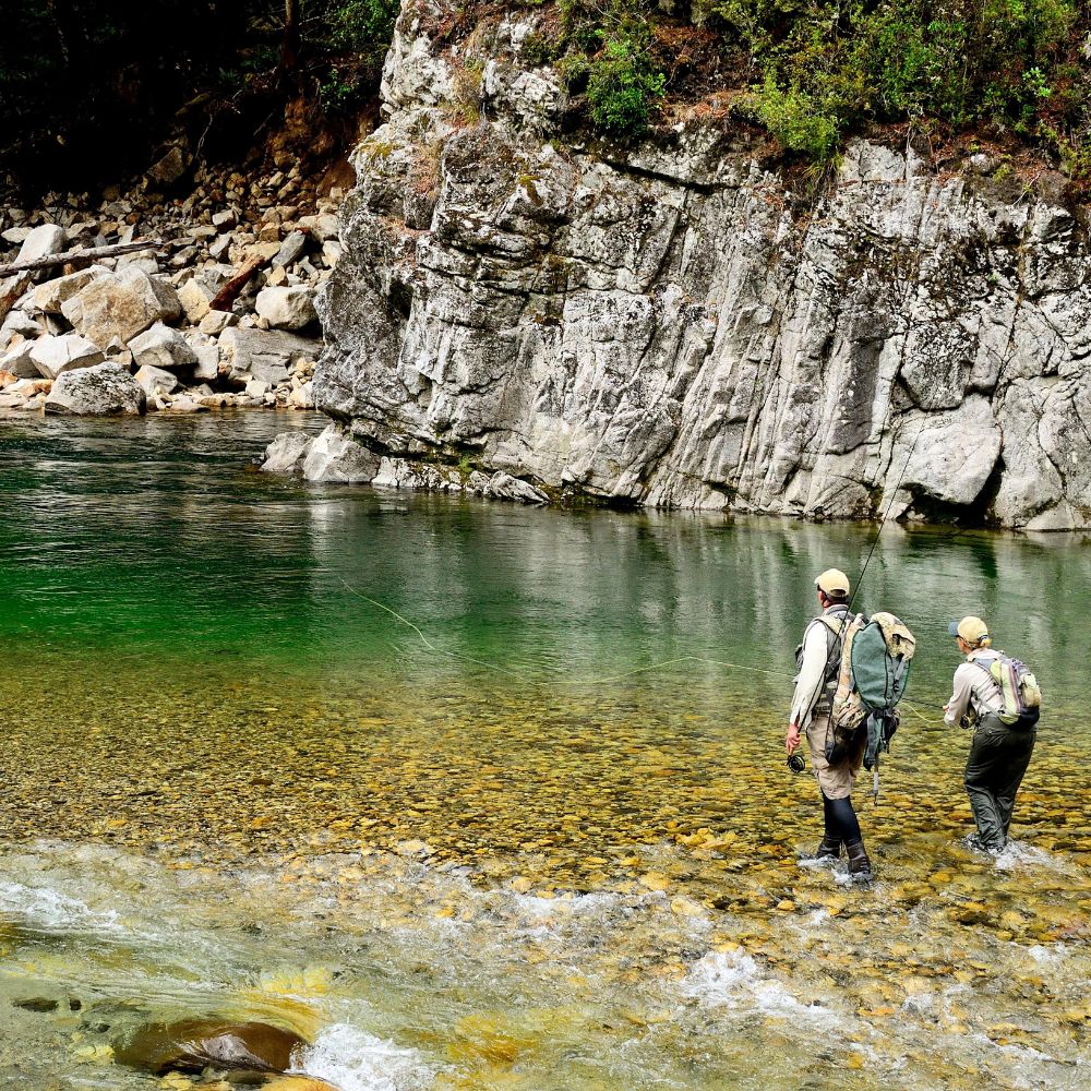 Two men fishing