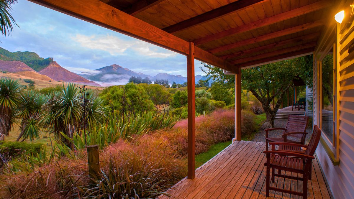 View from the porch at dusk
