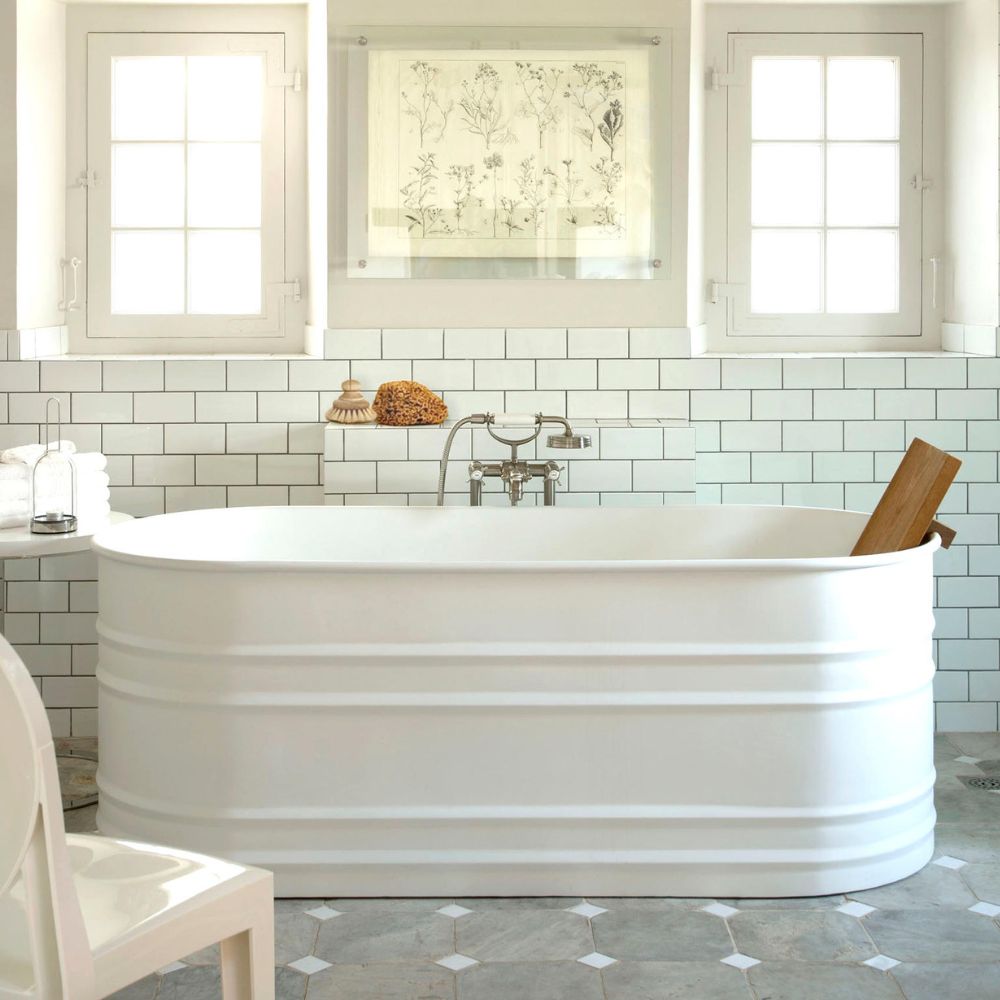 Babylonstoren luxury white farmhouse style bathroom