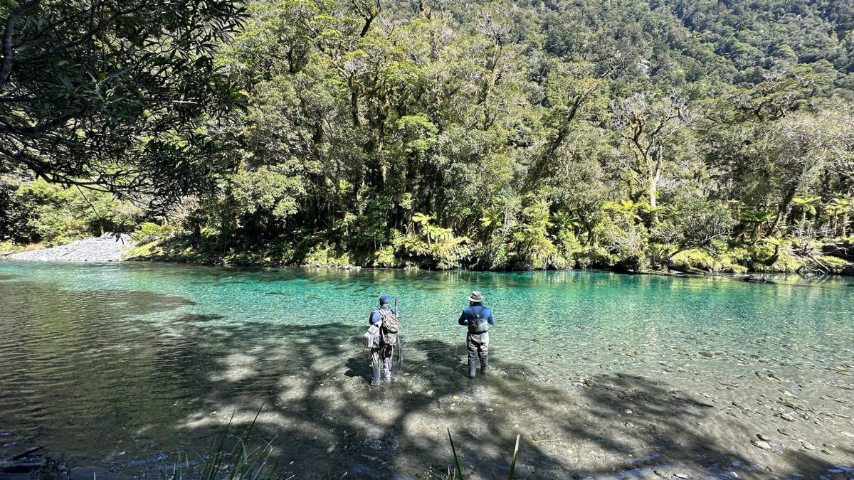 two men fly fishing