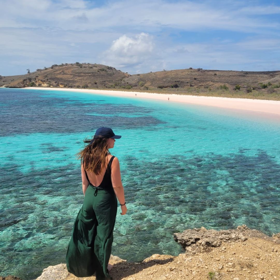 pink beach komodo national park indonesia